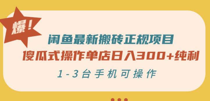 闲鱼最新搬砖正规项目：傻瓜式操作单店日入300 纯利，1-3台手机可操作插图