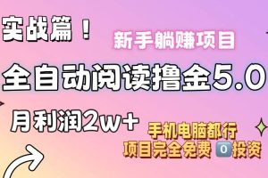 小说全自动阅读撸金5.0 操作简单 可批量操作 零门槛！小白无脑上手月入2w+