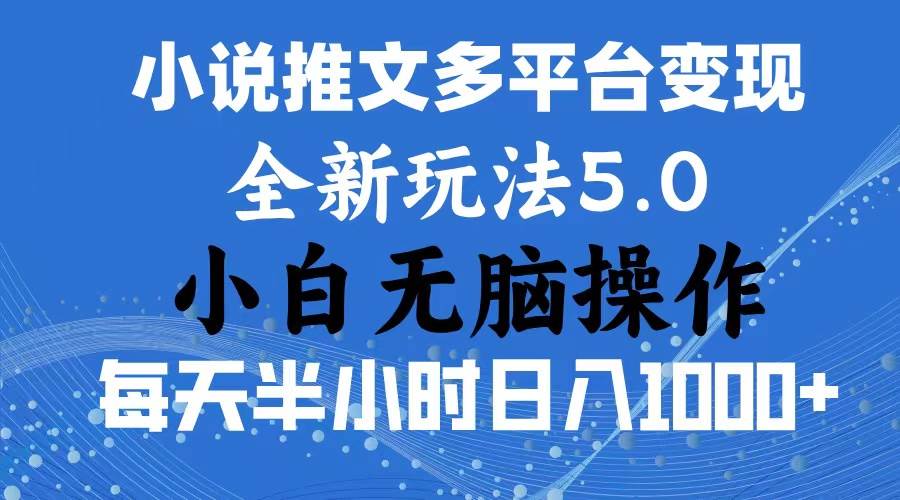 2024年6月份一件分发加持小说推文暴力玩法 新手小白无脑操作日入1000+ …插图