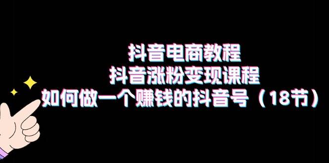 抖音电商教程：抖音涨粉变现课程：如何做一个赚钱的抖音号（18节）插图