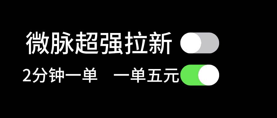 微脉超强拉新， 两分钟1单， 一单利润5块，适合小白插图